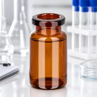 Kompakte Injektionsflasche 5ml Braunglas mit breiter Öffnung und stabilem Boden
