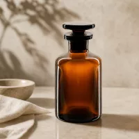Chemikalienflasche Braunglas 50ml mit Glasschliffstopfen geringe Füllmenge Laborqualität
