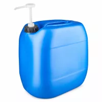 Robuster Kunststoffbehälter 30 Liter blau mit Pumpaufsatz für Reinigungsmittel und Chemikalien