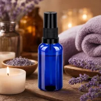 Elegante 30ml Sprayflasche blau-schwarz für hochwertige Essenzen und Naturkosmetik