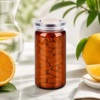Braunes Glasfläschchen 10ml mit Schnappverschluss ideal für Tabletten und Kapsellagerung