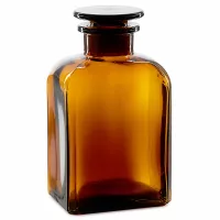 Vierkantflasche Braunglas 500ml breite Öffnung Glasstopfen Reagenzflasche