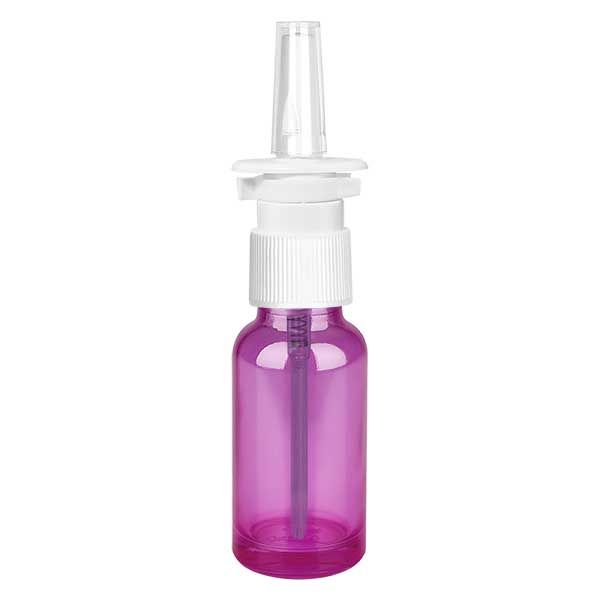20ml Nasensprayflasche weiß/transparent Standard PurpleLine. UT18/20