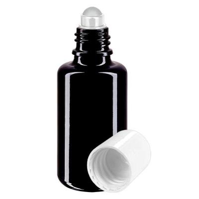 Apothekenflasche violett 30ml Roll-On Verschluss weiß