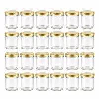 UNiTWIST 24 Stück Gläser 125ml mit Golddeckel ideal zum Einkochen und Einmachen