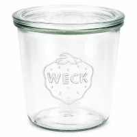 WECK Sturzglas 580ml mit Glasdeckel RR100 Einmachglas transparent für Konservierung und Vorratshaltung