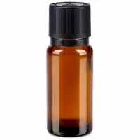 Hochwertige 10ml Braunglasflasche mit schwarzem Tropfdeckel und Originalitätssicherung aus Glas