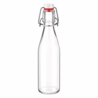 250ml Glasflasche mit Bügelverschluss und weißem Korken, transparentes Glas, PVC UNiTWIST System für Getränke