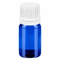 Hochwertige 5ml Glasflasche blau mit weißem Verschluss für professionelle Anwendung