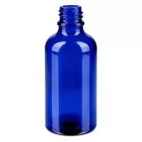 Hochglänzende blaue 50ml Sprayflasche aus Glas mit breitem Anwendungsspektrum