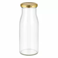 UNiTWIST Glasflasche 150ml mit goldenem TO43 BioSeal Deckel transparentes Glas Schraubverschluss