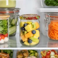 UNiTWIST BasicSeal Glas 555ml Obstdekor Deckel perfekt für gesunde Snacks und Meal Prep