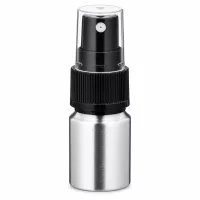 Kompakte 10ml Sprayflasche Aluminium mit transparentem Schutzdeckel für sichere Aufbewahrung