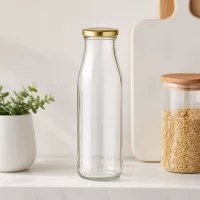 500ml Glasflasche + BasicSeal Deckel gold UNiTWIST