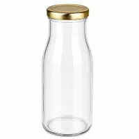 UNiTWIST 24er-Set 150ml Glasflaschen mit goldenen Schraubverschlüssen lebensmittelecht