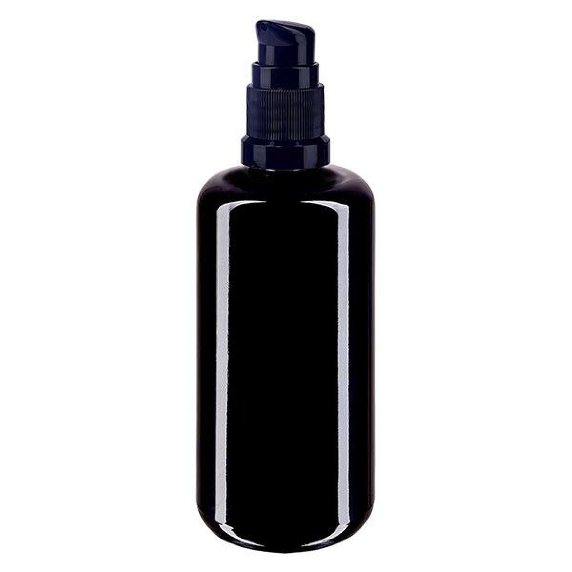 Apothekenflasche violett 200ml PumpVerschluss schwarz Standard