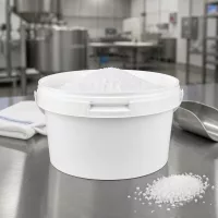 Schüttguteimer 3,5L weißer Kunststoff PP mit Deckel für Salz Mehl und Trockenwaren