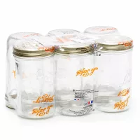 Le Parfait Sturzgläser 1020ml Familia Wiss mit 2-teiligem Deckelsystem im 6er Pack Einmachgläser aus Frankreich