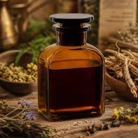 Dunkle Vierkantflasche 150ml mit breitem Glasstopfen Weithals für Kräuteröle und Naturmedizin