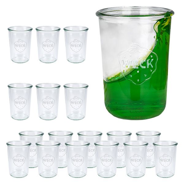 18er Set Weck Gläser 850ml, 3/4L Sturzgläser