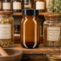 Vielseitige 100ml Vorratsdose aus Braunglas mit Schraubverschluss für Labor und Küche