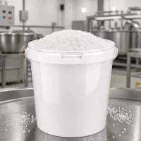 Hygienischer Kunststoffeimer 10,7L aus PP in Weiß für Salz und Lebensmittelverarbeitung