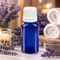 Elegante BlueLine Tropfflasche 10ml aus UV-schützendem blauem Glas für empfindliche Substanzen