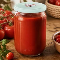 Großes 555ml Einweckglas mit mintfarbenem Deckel Herz-Design für Tomatenkonserven geeignet
