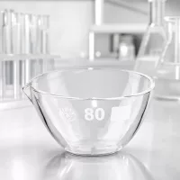 Vielseitige 80mm Abdampfschale aus Borosilikat mit Ausguss für Destillation und Kristallisation