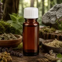 Kompakte 10ml Braunglasflasche mit weißem Tropfverschluss für ätherische Öle und Tinkturen