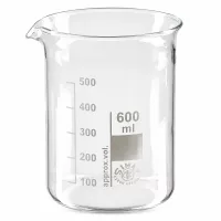 Transparentes Laborglas 600ml niedrige Form ideal zum Mischen und Ausgießen von Flüssigkeiten