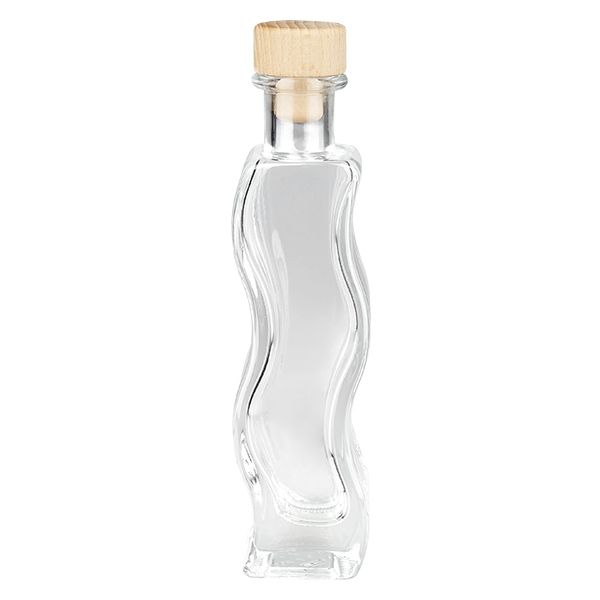 100ml Glasflasche "Melissa" mit Holzgriff-Korken UNiTWIST