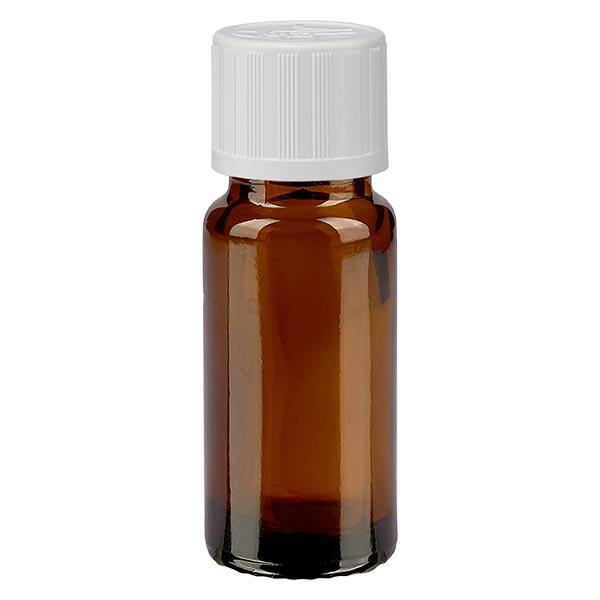 Apothekenflasche braun 10ml Schraubverschluss weiß Kindersicherung Standard
