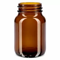 Leere Glasflasche braun 250ml Weithals ideal für Cremes und Pulver