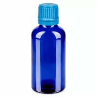 50ml Tropfflasche aus blauem Glas mit UV-Schutz und sicherem Schraubdeckel