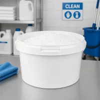 Hygienischer 3,5L PP-Eimer in Weiß ideal für Reinigungsprodukte im gewerblichen Einsatz