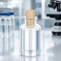 Wiederverschließbare Klarglasflasche 30ml mit Naturkorken für Probenaufbewahrung und Laborgebrauch