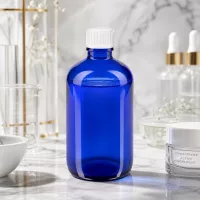 Blaue Apothekerflasche SV Standard 100ml für Kosmetik Pharmazie und ätherische Öle