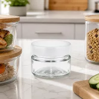 UNiTWIST 80ml Miniglas weißer Deckel dickwandiges Klarglas für Gewürze Saucen und Dressings