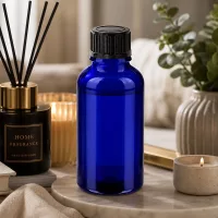 Elegante 30ml Blauglasflasche mit Standardgewinde für DIY-Kosmetik und Parfümkreationen