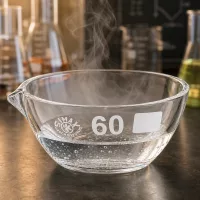 Dampfende Abdampfschale 45ml aus temperaturbeständigem Borosilikat Glas mit Ausguss