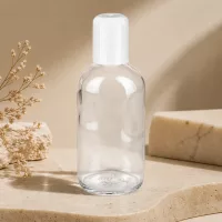Klare Roll-On Dosierflasche 100ml ClearLine UT18/100 mit ergonomischem Weissdeckel