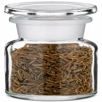 Weithals Klarglas 50 ml Gewürzbehälter mit weißem Gummiring und Glasdeckel