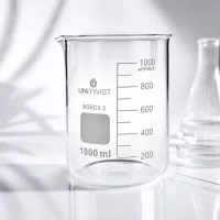 Produktfoto UNiTWIST Becherglas 1000ml Borosilikat niedrige Form mit seitlicher Skala