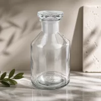 Hochwertige Steilbrustflasche 50ml Enghals Borosilikatglas mit Glasstopfen klar
