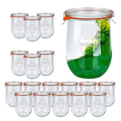 18er Set Weck Gläser 1062ml Tulpengläser, 1L Sturzgläser mit