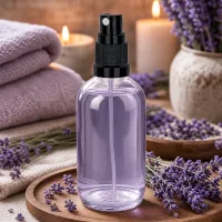 Wiederbefüllbare 100ml ClearLine Flasche mit schwarzem Zerstäuber ideal für Naturkosmetik