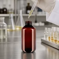 Leichte UV-Schutz Kunststoffflasche 500ml braun mit manipulationssicherem weißen Verschluss