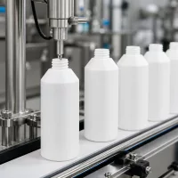 Serienfertigung HDPE Apothekenflaschen 250ml weiß ohne Deckel in steriler Umgebung