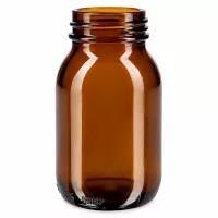 Kompakte 125ml Weithalsflasche aus UV schützendem Braunglas für den Hausgebrauch